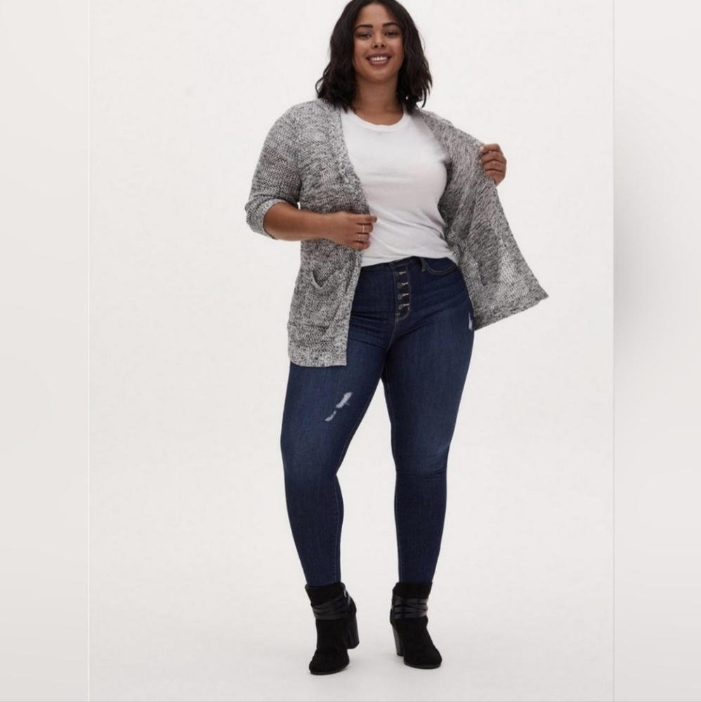 Torrid Open Front Pointelle Cardigan